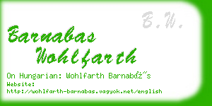 barnabas wohlfarth business card